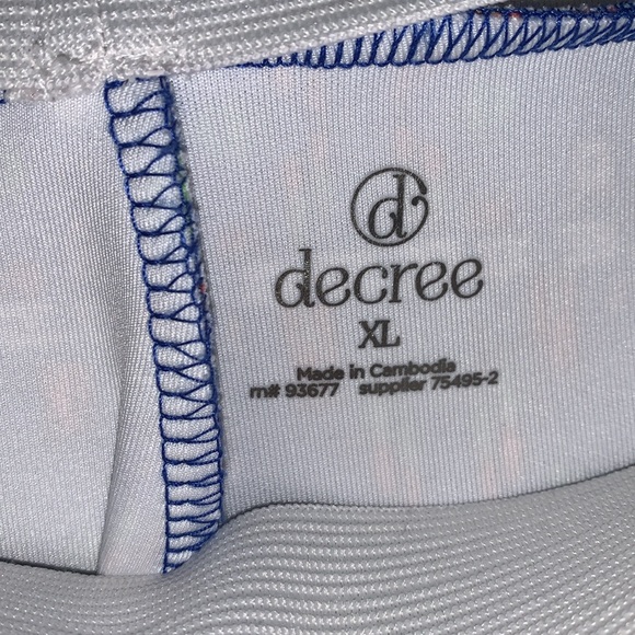 Decree Scuba Skater Skirt Blue Day Glo Geometric Patterns Women’s Size XL - Picture 2 of 7